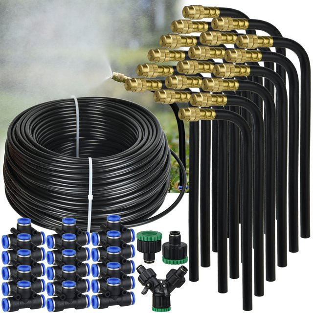 SPRYCLE Terrassennebel-Kühlsystem DIY Set mit 8-mm-Schlauch und Sprühgerät in Schwarz für Garten und Bewässerung - Bild 1