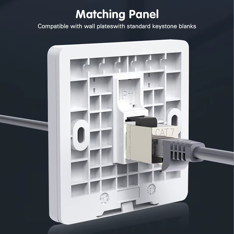 ZoeRax CAT7 RJ45 Keystone-Koppler, geschirmter Ethernet LAN Inline-Koppler aus Zinklegierung, Farbe: Silber - Bild 3