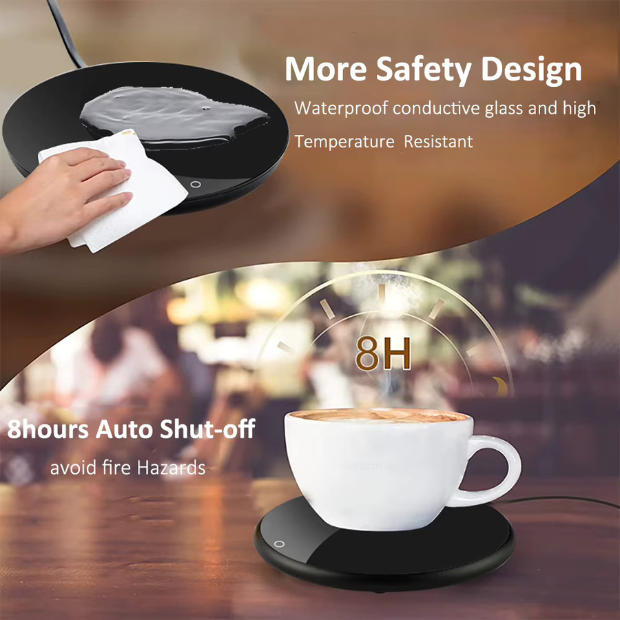 Elektrischer USB Tassenwärmer von raugee in Schwarz für Kaffee, Tee und Milch im Home Office - Bild 4