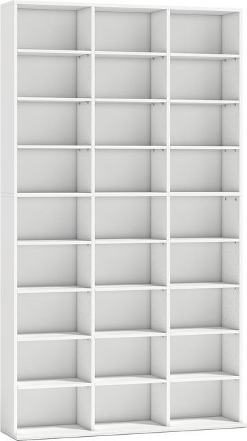 HOMCOM CD/DVD-Regal in Weiß mit 27 Fächern und 21 verstellbaren Einlegeböden für bis zu 835 CDs oder 500 DVDs - Bild 1