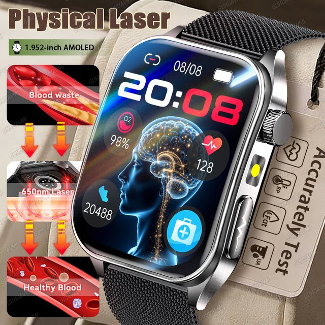 GUHUAVMI Smartwatch, Schwarz, Unisex - Bild 1