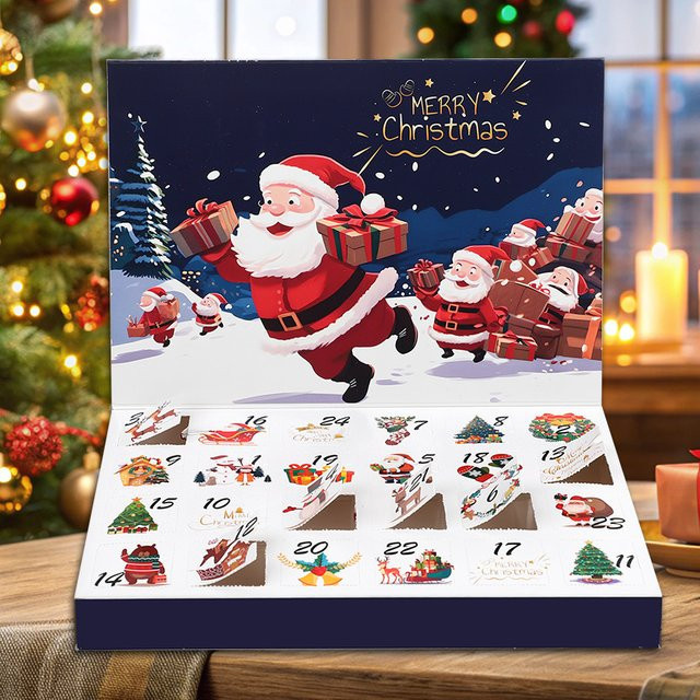 ZQNYCY Adventskalender 2025 als leere DIY Geschenkbox für 24 Tage, bunt, B/T/H: 21,0 x 30,0 x 30,0 cm - Bild 1