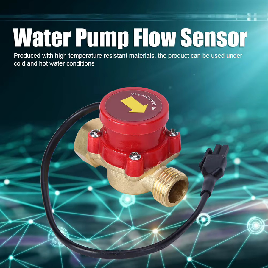Qiilu Automatische Wasserpumpe mit Durchflusssensor und Drucksteuerung HT-60, Farbe: Rot, Anschluss: G1/2in, 220V, 60W - Bild 4