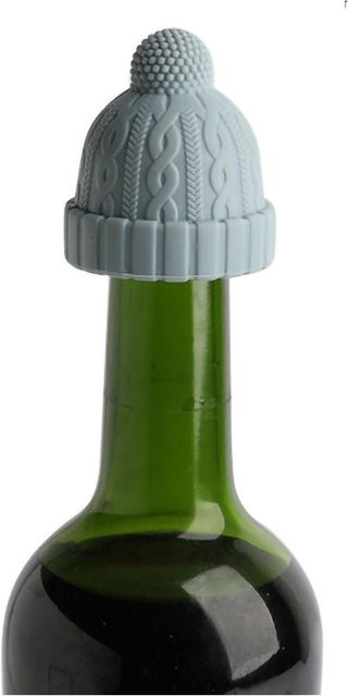 CosyHome Silikon Weinflaschenverschluss in Blau, wiederverwendbarer Vakuumierer und luftdichter Weinkorken zur Konservierung von Wein und Bier - Bild 1