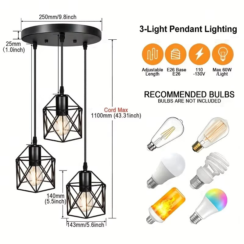 TRAZOS Moderne LED Pendelleuchte in Schwarz aus Metall für Esszimmer und Wohnzimmer - Bild 3