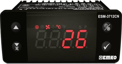 Emko ESM-3712-CN.5.12.0.1/01.01/1.0.0.0 2-Punkt-Temperaturregler PTC Schwarz, Messbereich -50 bis 130°C, Relais 16 A und 5 A - Bild 1
