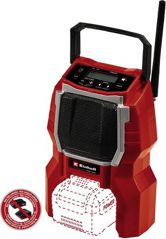 Einhell Power X-Change Akku-Baustellenradio TC-RA 18 Li BT Solo mit Bluetooth und FM in Rot, B/H/T: 22,5 x 15 x 8 cm - Bild 2