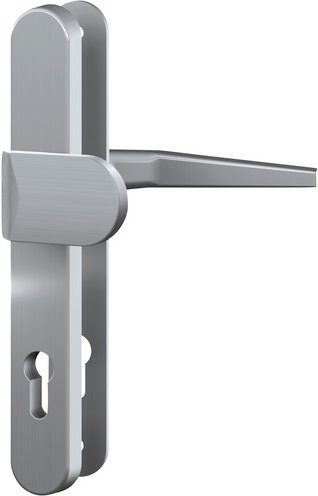 BASI ES0 Schutzbeschlag Schmalrahmenschild Rund aus Aluminium in Silberfarben mit IROX Lochung und PZ WG 15mm - Bild 1
