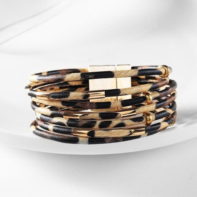 YIRAN Jewelry Armband, Leder, Gold, Damen - Bild 1