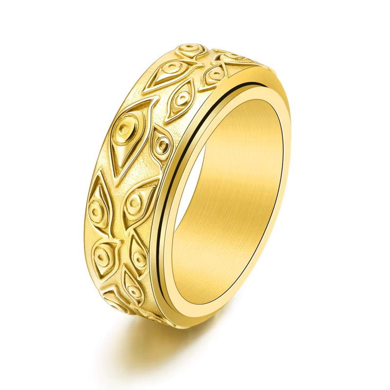 Spinner-Ring Edelstahl, Gold, Herren - Bild 1