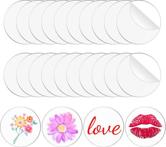 10 Stück transparente Acryl-Kreis-Malscheiben als leere Miniatur-Basen für DIY-Handwerk und Kunstprojekte - Bild 1