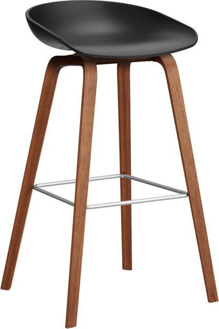 HAY About A Stool AAS 32 Hocker in Schwarz mit Eichenholz oder Walnussholz und Polypropylen - Bild 1