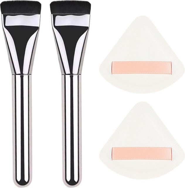 Andralyn Make-up-Set, Foundation Pinsel, Kontur Pinsel, Edelstahl Palette, Puderquaste, Damen - Bild 1