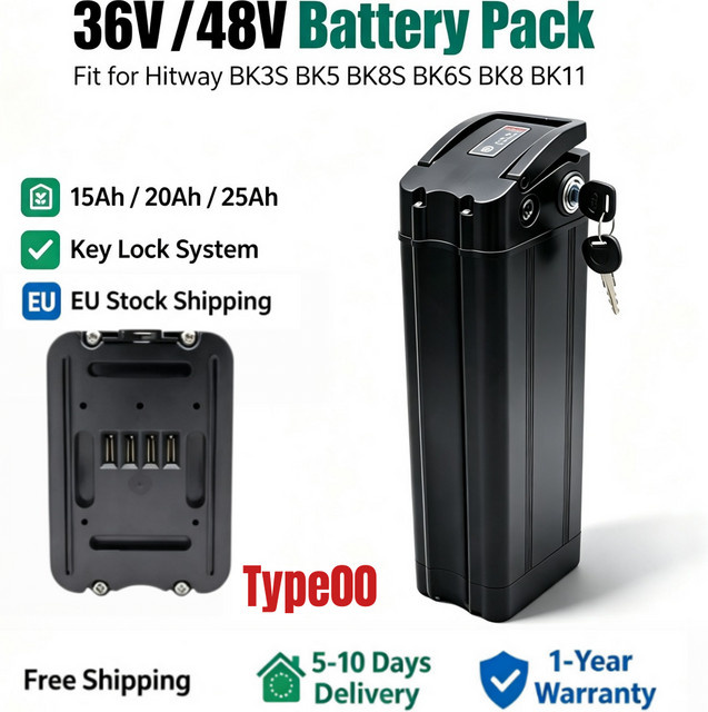 Aleaivy Hochleistungs-Lithium-Akku für faltbare E-Bikes, 36V/48V 15Ah, Schwarz - Bild 1