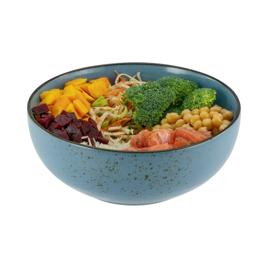 CreaTable Nature Collection Buddha Bowl Schalen-Set aus Steinzeug, 4-teilig, blau, 900 ml, Ø 17,5 cm x H 8,5 cm - Bild 2