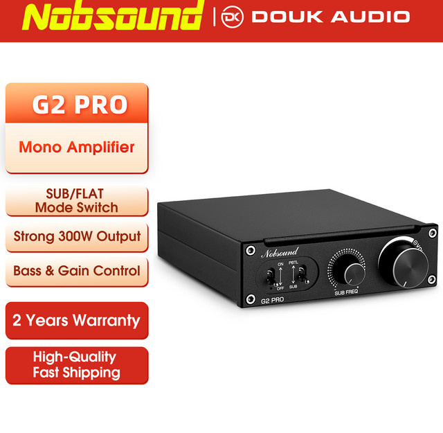 Nobsound Hi-Fi G2 Pro Subwoofer Vollfrequenz-Monokanal-Digitalverstärker 300W Schwarz - Bild 1