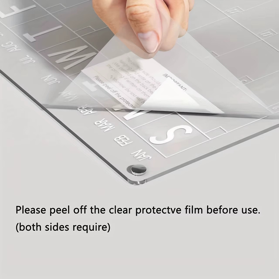 Magnetischer Acryl-Kalender in Transparent als trocken abwischbarer Planer für den Kühlschrank inklusive Markierungsstift - Bild 3