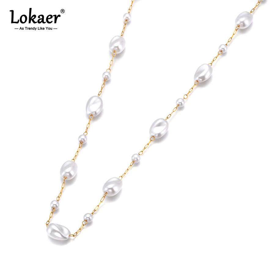 Lokaer Kette Edelstahl, Zirkonia, Perle, Damen - Bild 2