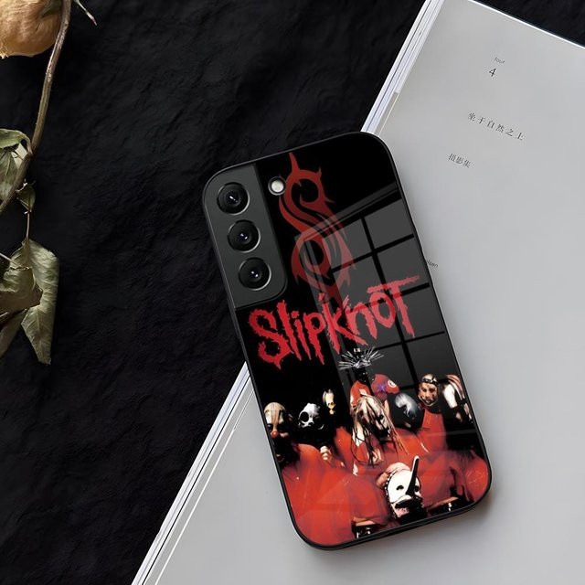 S-SlipknotEs-RockES Handyhülle aus Glas für Samsung Galaxy S25 S24 S23 S22 S21 S20 Ultra Plus A54 A53 A34 A24 A16 A52 M54 in Schwarz - Bild 1