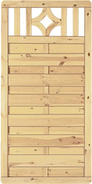 T & J Zaunelement Antikzaun-Serie aus kesseldruckimprägniertem Holz in Grün, B: 90 cm, H: 180 cm - Bild 1