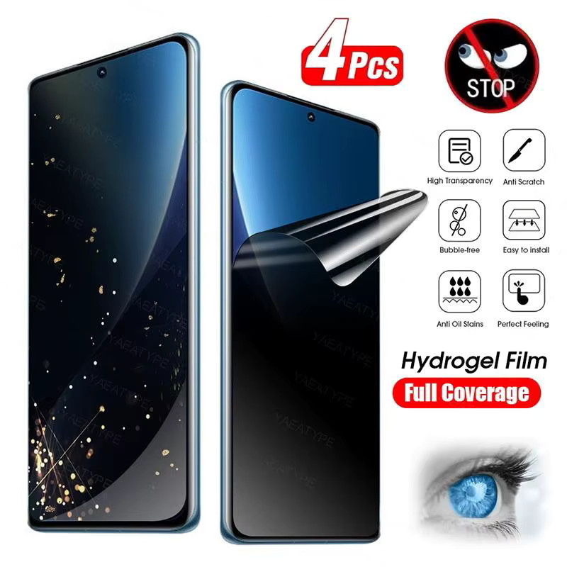 4 Stück Sichtschutz-Hydrogel-Displayschutzfolie für Samsung Galaxy A54 A55 A53 A34 A16 A15 5G transparent - Bild 6