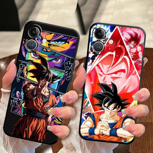 Dragon Ball Son Goku Handyhülle für iPhone 12 13 14 15 16 17 Pro Max und weitere Modelle, Schwarz, weiche Schutzhülle - Bild 1