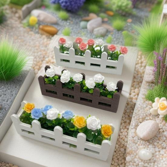 HonorBond Miniatur Blumen Zaun Pflanzkasten Hochbeet Modell 1/12 Maßstab Zubehör - Bild 2