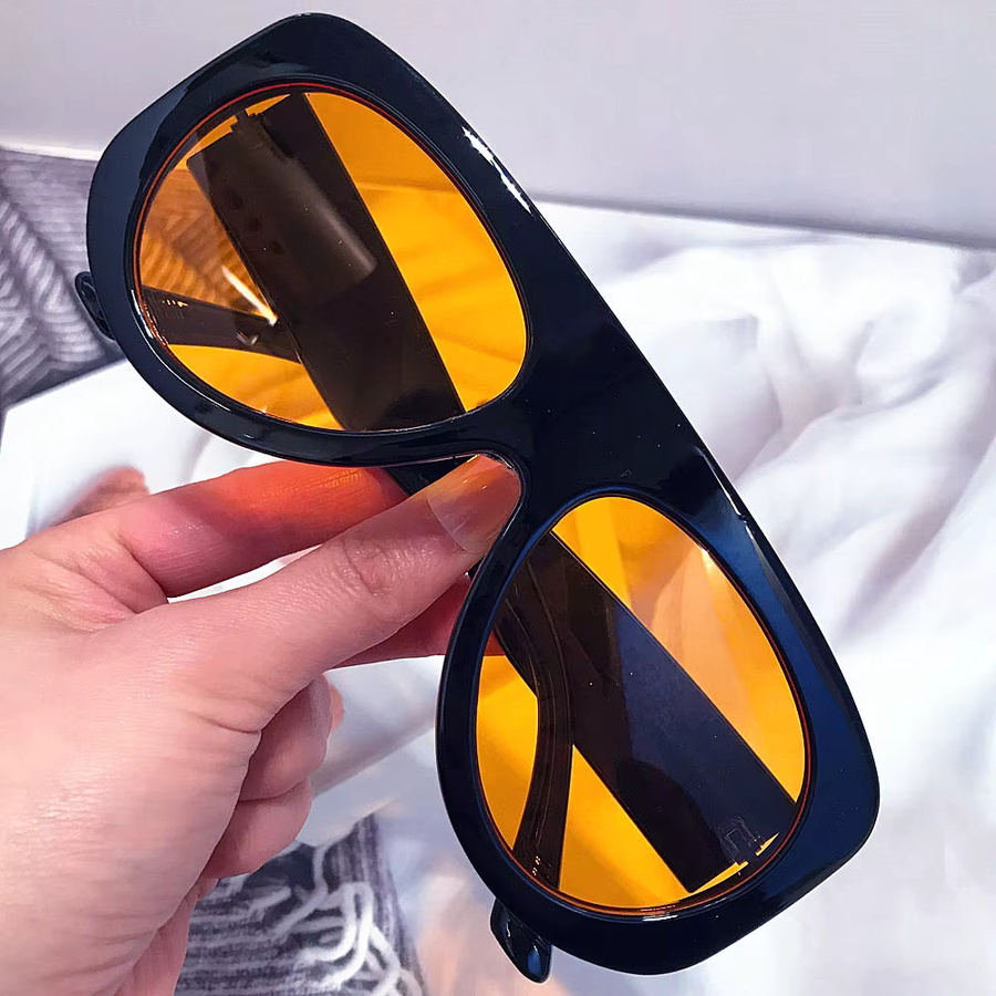 Salutami Sonnenbrille, oval, Vollrand, Kunststoff, unisex, gelb - Bild 3