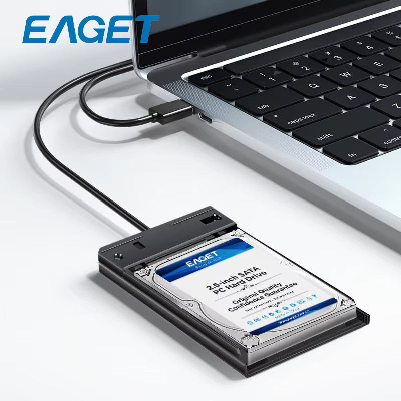 Eaget 2,5-Zoll SATA SSD HDD Gehäuse in Schwarz mit USB-C und USB 3.0 für Desktop, Laptop, Router, TV und PS4, bis zu 6 TB Kapazität - Bild 3
