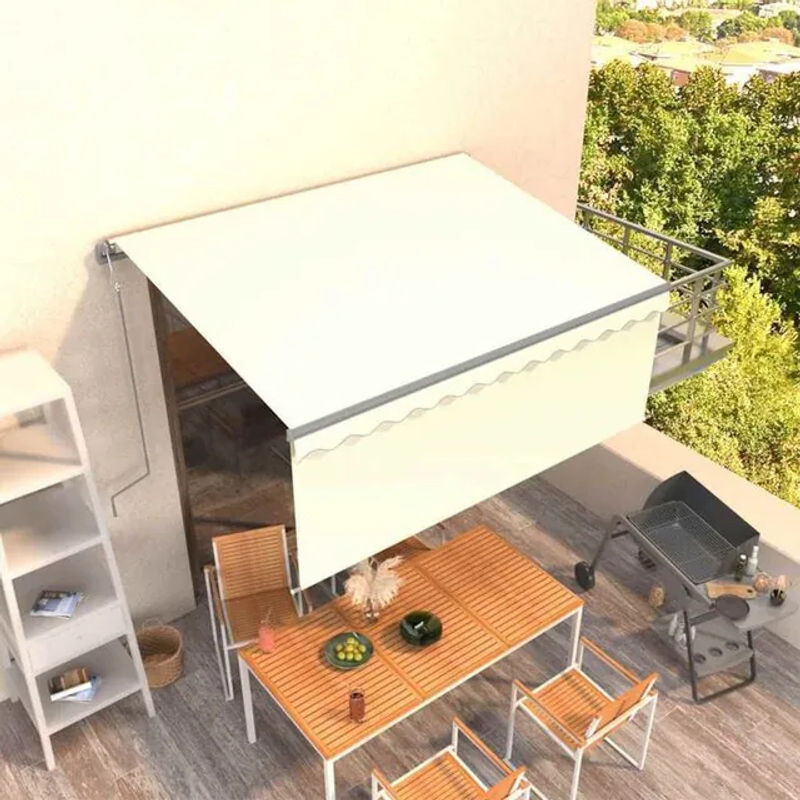 Vidaxl Automatische Markise mit Volant in Creme, B x H: 3 x 2,5 m - Bild 1