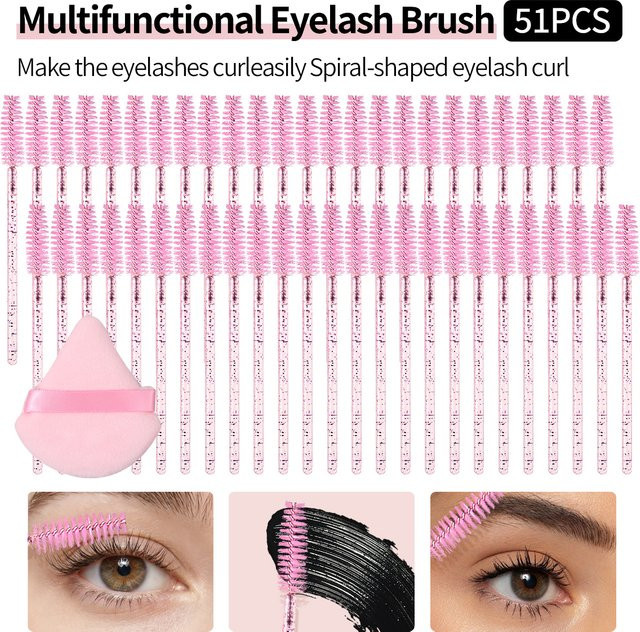 KOSSHOW Wimpernbürsten-Set, Rosa, 51 Stück, Unisex - Bild 1