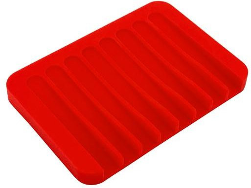 Selbstentleerender Seifenhalter mit rutschfester Basis und Drainage in Rot von Home Kits - Bild 1
