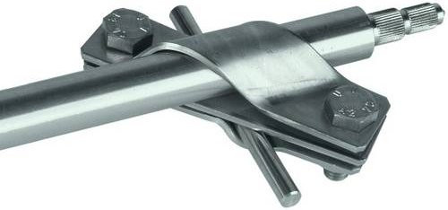 DEHN TE-Anschlussschelle NIRO aus Edelstahl in Silber für Rd 7-10 mm, ASSTE20710FL40V4A - Bild 1