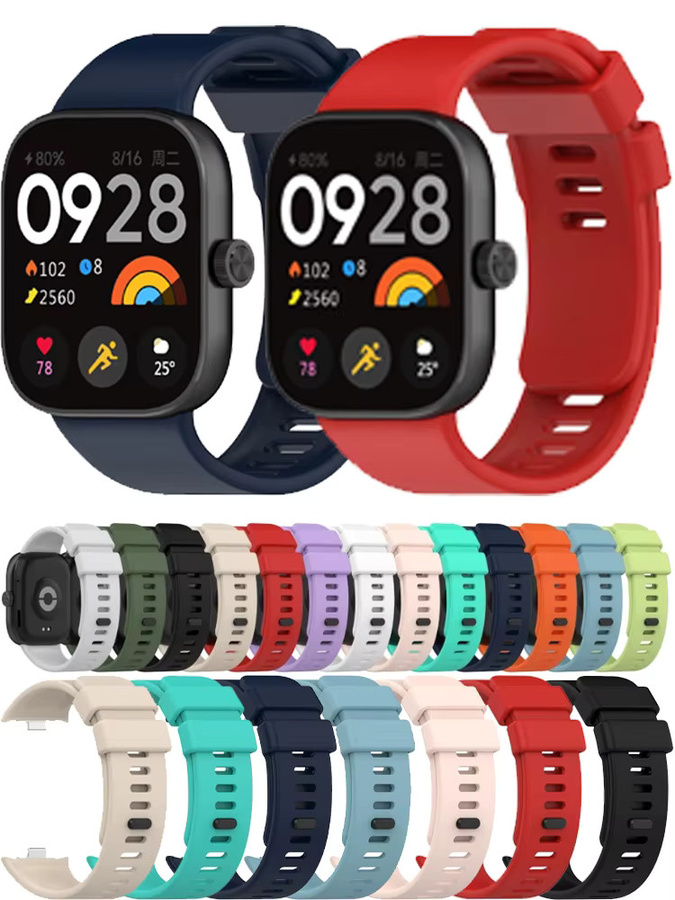 Xiaomi Uhrenarmband Silikon, Schwarz, Redmi Watch 6 5 4, Mi Band 8 9 Pro - Bild 4