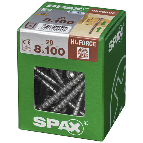 Spax Holzbauschraube Tellerkopf Torx aus Stahl in Silber, 20 Stück, Durchmesser: 8 mm, Länge: 100 mm - Bild 2