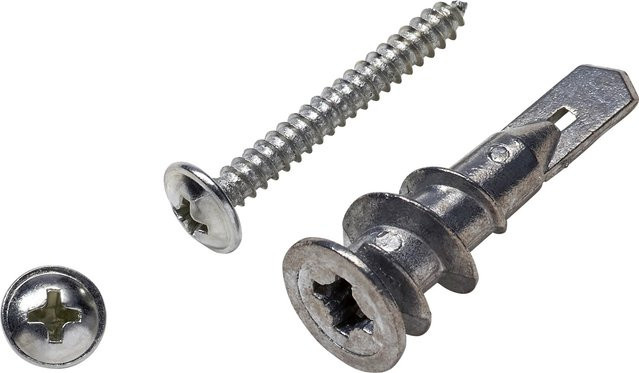 LUX-TOOLS Gipskartondübel aus Metall mit Schrauben in Silber, Durchmesser: 13 mm, Länge: 38 mm, 50 Stück - Bild 1