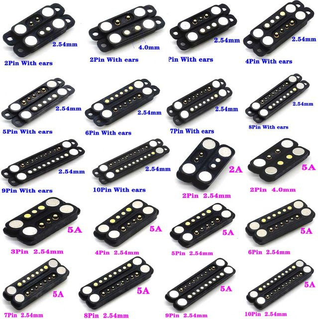 LAJQTAO Wasserdichter Magnet-Ladeanschluss mit Hochstrom-Pogo-Pins, Magnetischer DC-Power-Stecker, Schwarz - Bild 1