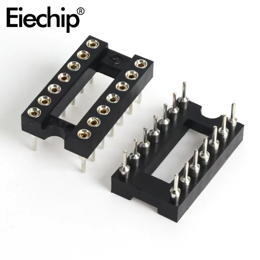 10er Set Eiechip Rund IC Buchsen DIP-Stecker mit 2,54mm Rastermaß in Schwarz - Bild 2