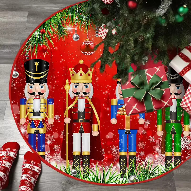 VIKAMA Weihnachtsbaumrock mit Nussknacker-Soldaten-Design in Multicolour als festliche Heimdekoration - Bild 2