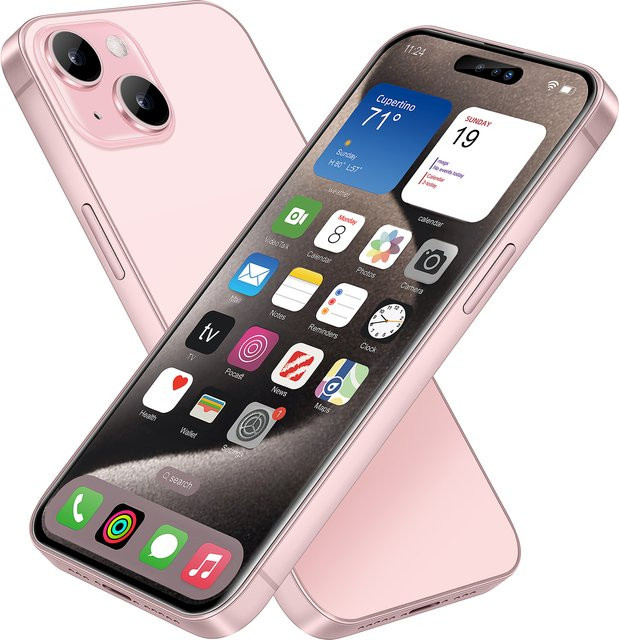 Dummy-Fake-Telefonmodell für iPhone 15 in Pink zur Präsentation von Mobiltelefonen - Bild 1