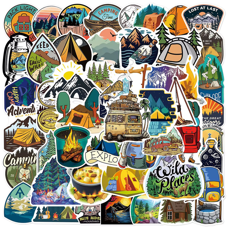 Rspctou Outdoor Camping Wandern Graffiti Aufkleber, Sticker, multicolour - Bild 1