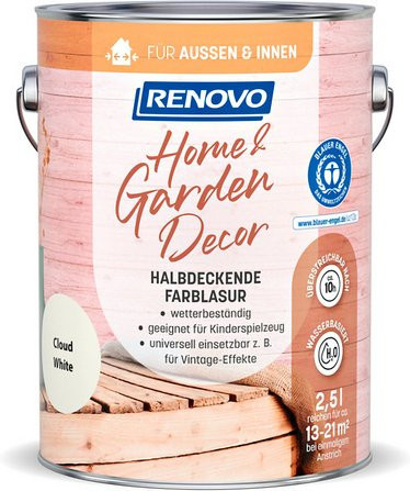 RENOVO Farblasur Cloud White Weiss seidenmatt 2,5 l - Bild 1
