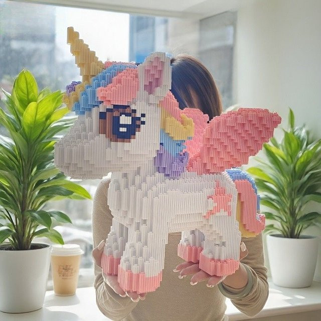 Potdemiel Einhorn Pegasus, 3D-Puzzle, Bausteine - Bild 1