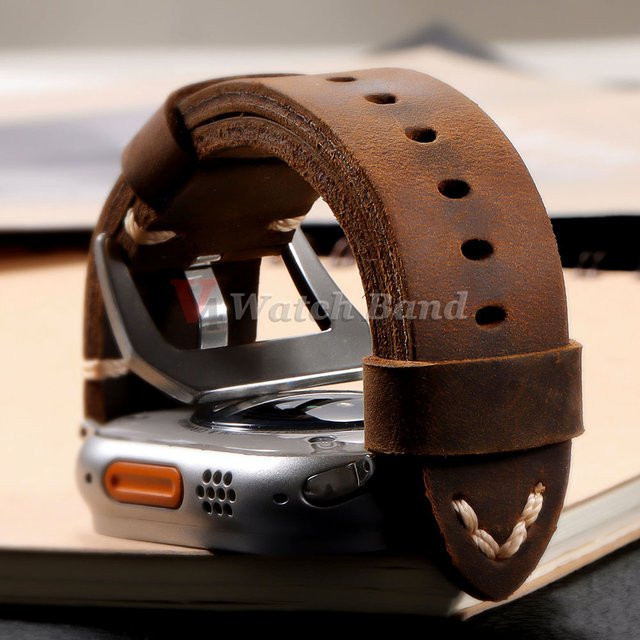 Uhrenarmband Leder, Vintage, Schwarz, Unisex - Bild 1