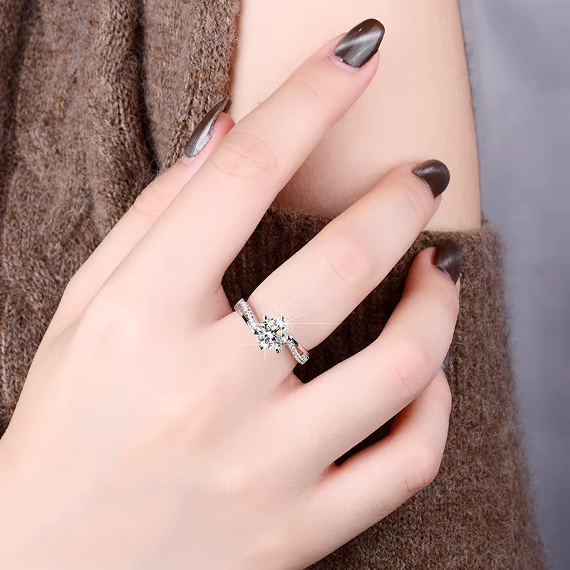 Ring 925 Silber, Moissanite, Damen - Bild 3