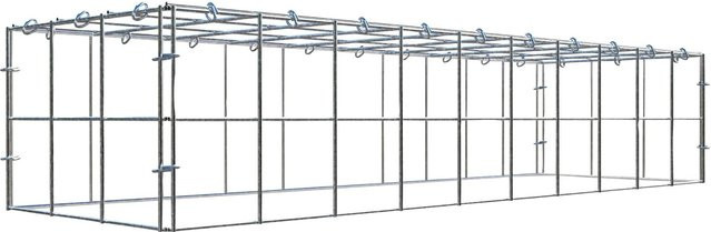 Gabiona C-Ring Anbaukorb Typ 3 in Silbergrau, Maschenweite 10 x 10 cm, B/T/H: 20 x 100 x 30 cm - Bild 1