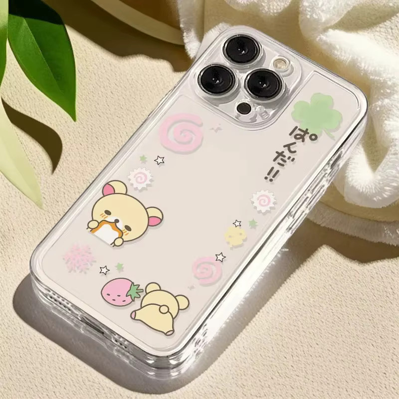 Kawaii Bär Handytasche mit Erdbeeren Design für Xiaomi Redmi Note 15C 14 13 12 12S 12C 11 10 10C 13C 10S A1 A in Transparent - Bild 2