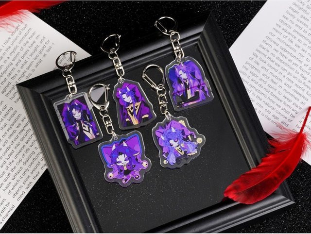 Bandai The Freak Circus Jester Acryl-Schlüsselanhänger-Set, Lila, Fantasy - Bild 1