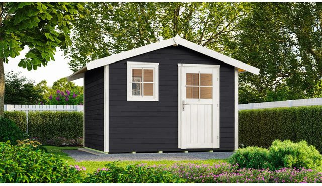 WEKA Gartenhaus 123 Gr.4 aus Fichtenholz mit Satteldach in Anthrazit, B/H/T: 380 x 247 x 274 cm - Bild 1
