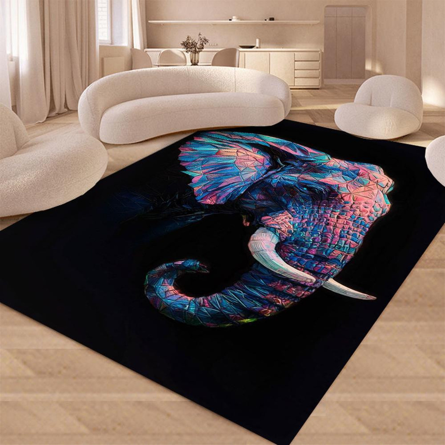 Waschbarer Druckteppich mit thailändischem Elefantenprint für Wohnzimmer und Schlafzimmer, B/T: 60 x 40 cm - Bild 2